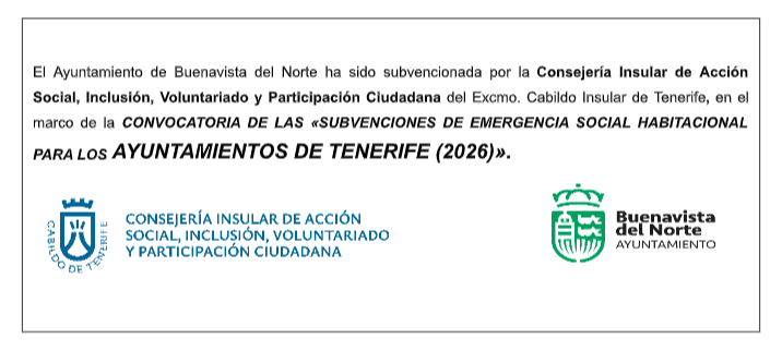 Subvenciones de emergencia social habitacional para los ayuntamientos de Tenerife (2026)